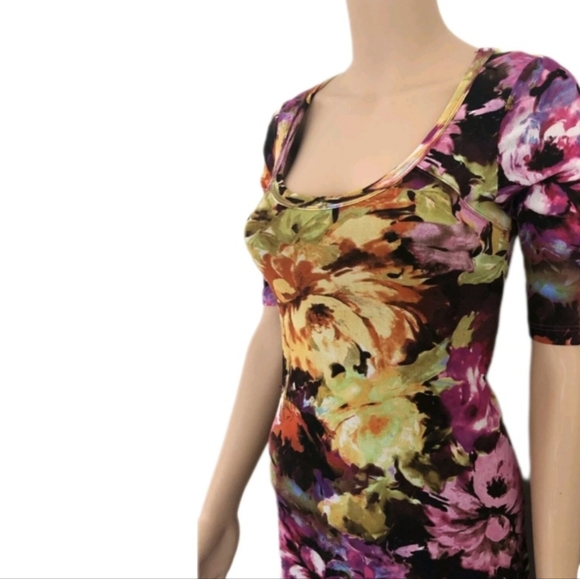 KAREN KANE Unique Floral Lined Mesh Bodycon Dress New Condition - Picture 2 of 6